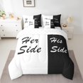 thumbnail image 2 of Homewish Mr and Mrs Bedding Comforter Set 7pcs, Black White Couples Print King Bedding Sets, Romantic Valentines Day Bed Sheets, Lightweight Room Decor, 2 of 7