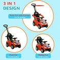 thumbnail image 3 of Qaba 3 in 1 Push Car, Sliding Car with Removable Handle, Music, Horn, Red, 3 of 9