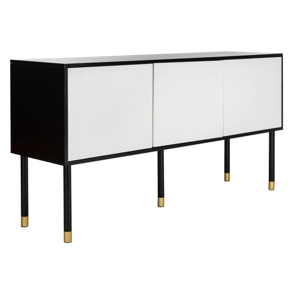 SAFAVIEH Oakley Contemporary Black/White Media Console (55.1 in. W x 15.8 in. D x 29.5 in. H)