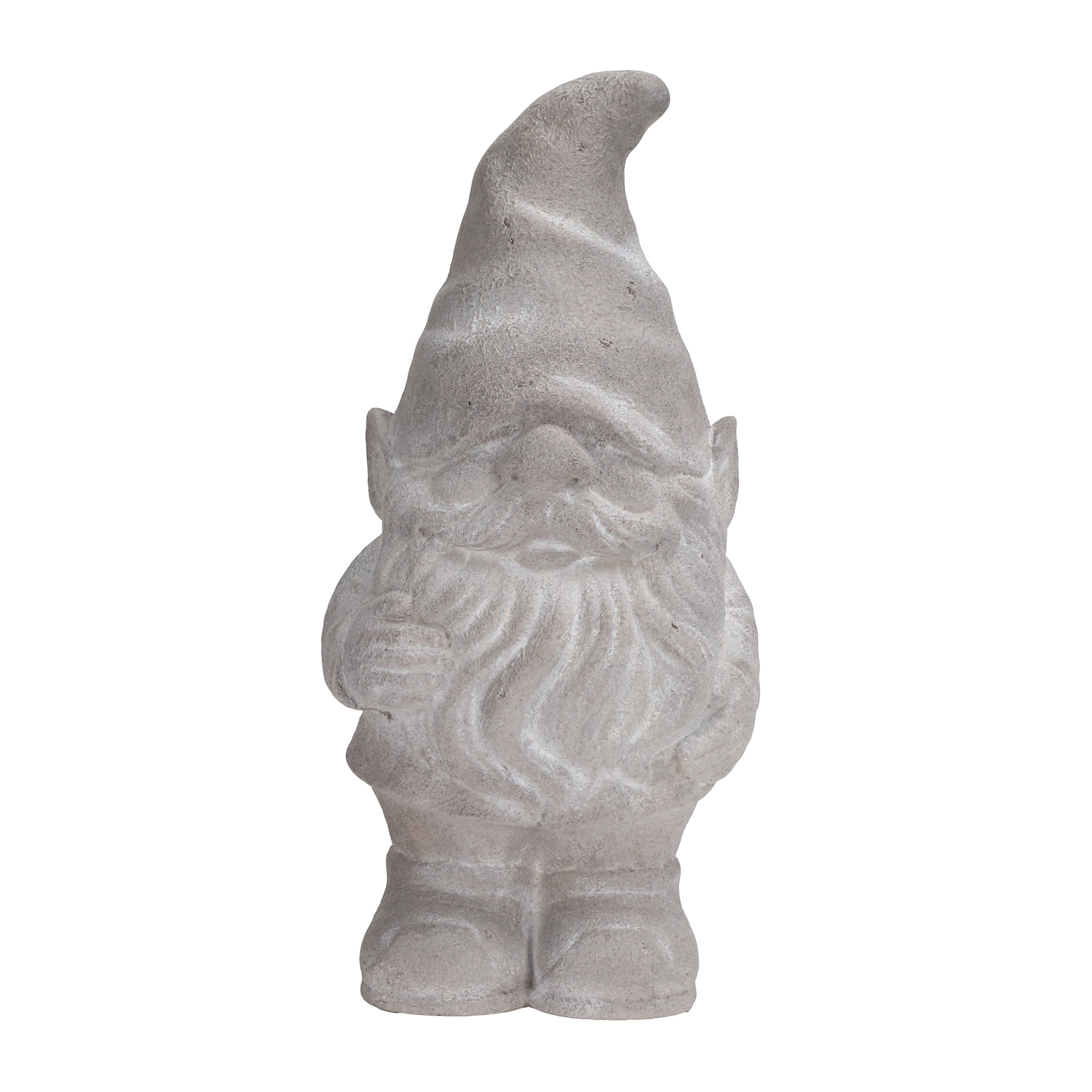 BHG Outdoor Grey Gnome Garden Statue, 5.75in L x 4.75in W x 12.5in H
