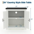 thumbnail image 5 of Farmhouse End Table - 24" White Farmhouse End Table with USB Charging Station & Barn Door, Rustic Wood,Side Table for Bedroom Living Room, 5 of 8