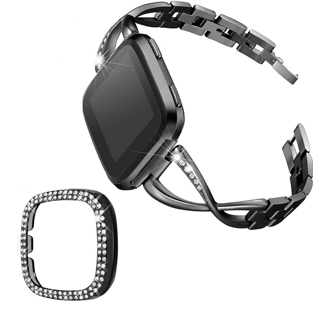 For Fitbit Versa/Lite Edition/SE!Men Women's Diamante Wrist Band Strap Bracelet 