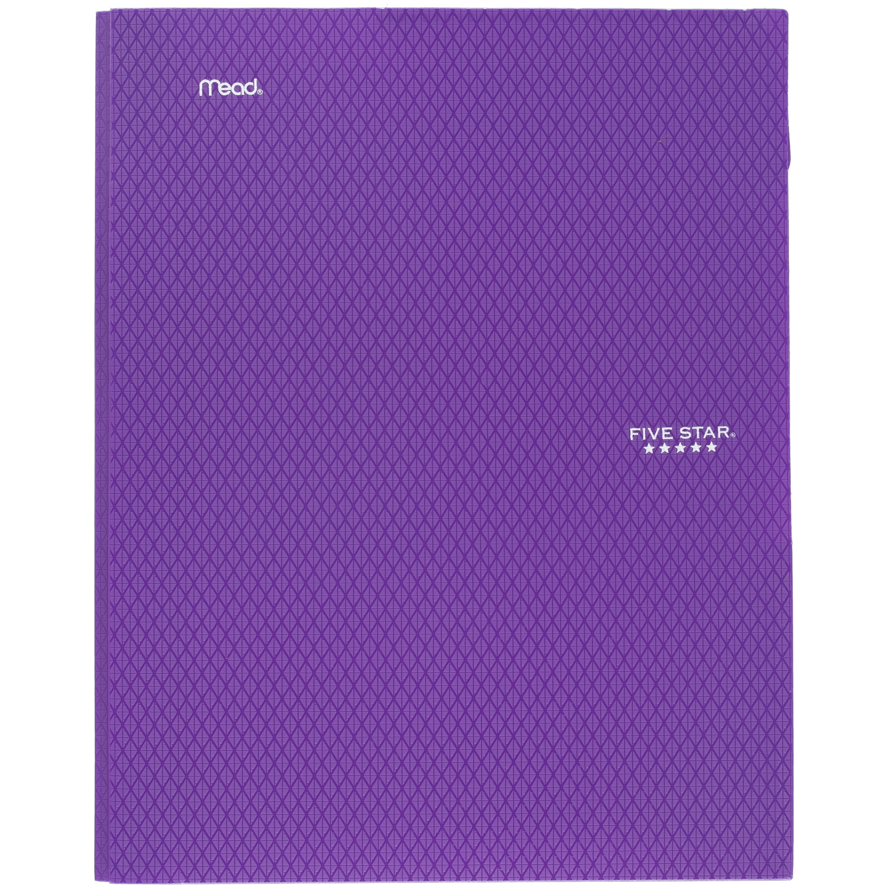 Five Star 2Pocket StayPut Plastic Folder, Royal Purple (33929