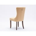 thumbnail image 2 of Set of 2 Dining Chairs Leisure Padded Chair, Tufted Solid Wood Velvet Upholstered Dining Chair with Nailhead Trim& Ring Pull for Kitchen, Living Room, 2 of 8