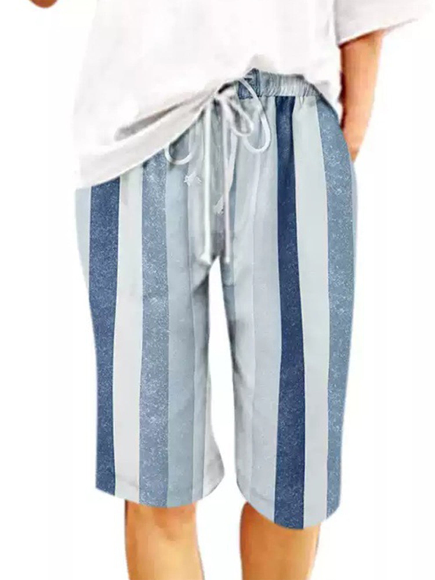 Frontwalk Summer Shorts For Women Knee Length Bermuda Shorts Casual