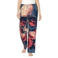 thumbnail image 2 of Lsque Skull With Roses And Sunglasses Print Women's Pajama Pants, Lounge Pant - Comfortable Home Wear,Elastic Waistband, Stylish Design-Large, 2 of 9