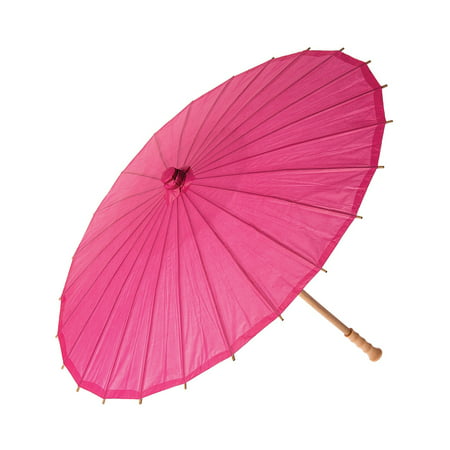 Paper Parasol (28-Inch, Fuchsia Pink) - Chinese/Japanese Paper Umbrella - For Weddings and Personal Sun (Best Parasols For Sun Protection)