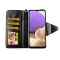 thumbnail image 2 of Case For Samsung Galaxy A32 5G Detachable Magnetic Wallet Pu Leather Cover Flap Closure Snap-on Book Style Cases Cash Pocket with Card Slots Holder Wrist Strap 2 in 1 Folio Flower Black, 2 of 3