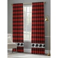 thumbnail image 4 of Red Black Plaid Sheer Curtains 84 Inch Length 2 Panels Set for Living Room/Bedroom, Country Vintage Bear Buffalo Gingham Curtain Sheers Drapes Rod Pocket Curtains Window Treatment Set 52''x84''x2, 4 of 7