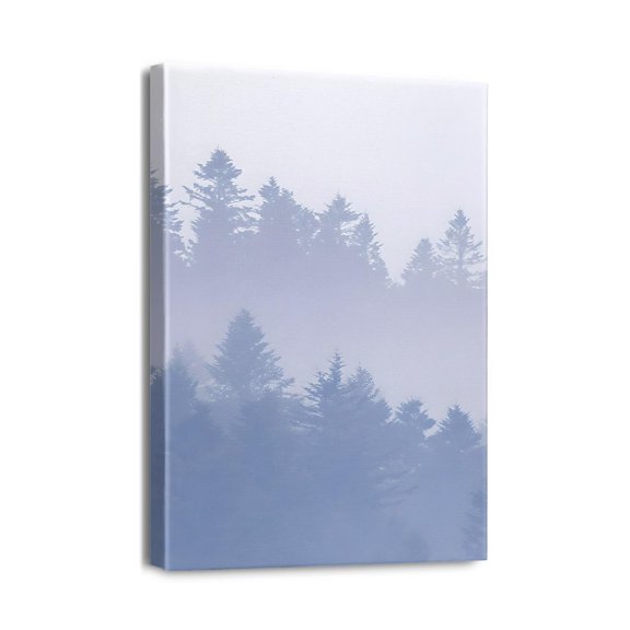 Add a Modern Touch Abstract Mountain & Forest Landscape Wall Art - Ink Painting on Canvas - Ideal for Living Room, Bedroom, Office Decor - Ready to Hang 12x16inch