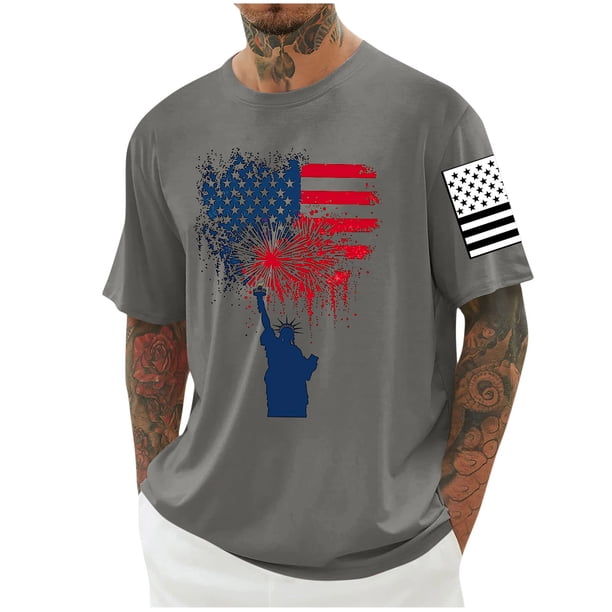 Tops para hombre, blusas y camisas de cuello redondo y manga corta para hombre, blusas casuales de cuello redondo con estampado de moda para hombre, blusas de cuello redondo y manga corta, camisas par