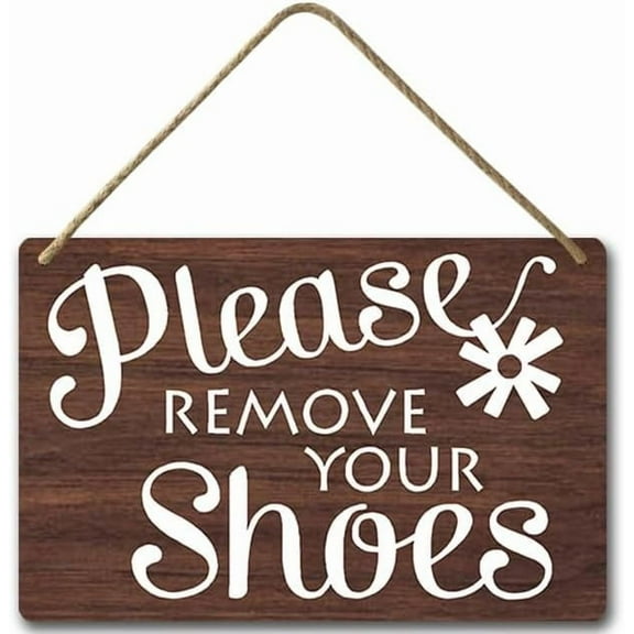 Zomyto 8x12IN Please Remove Your Shoes Wall Decorative Sign ,No Shoes Welcome Hanging Sign ,Front Door Porch Entryway Decor A03