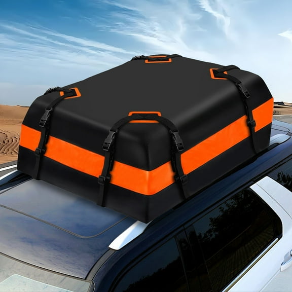 Happydeer Car Rooftop Cargo Bag with Anti-Slip Mat, 21 Cubic Waterproof Roof Luggage Cargo Carrier Bag for All Cars Vehicles SUV with/without Rack