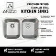 thumbnail image 4 of Anzzi K-AZ3218-2B 32 in. Moore Series Under Mount 50 by 50 Dual Basin Stainless Steel Kitchen Sink, 4 of 16