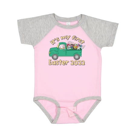 

Inktastic It s My 1st Easter Truck with Bunnies 2022 Gift Baby Boy or Baby Girl Bodysuit