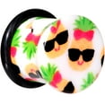 thumbnail image 2 of Body Candy 00G 2Pc Ear Plugs White Acrylic Cool Pineapple Single Flare Ear Plug Gauges Set of 2 10mm, 2 of 3