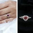thumbnail image 3 of Rosec Jewels Real Pink Tourmaline Heart Shaped Engagement Ring with Halo - Pink Tourmaline Diamond Ring (6 mm, AAA Quality), 18K White Gold, US 8.00, 3 of 9