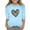 1#Light Blue218, variant on Byoo Leopard Heart Print Big Girl T Shirt Valentine 3/4 Sleeve Round Neck Active Pullover T-Shirt Soft Daily Kids Tee Top
