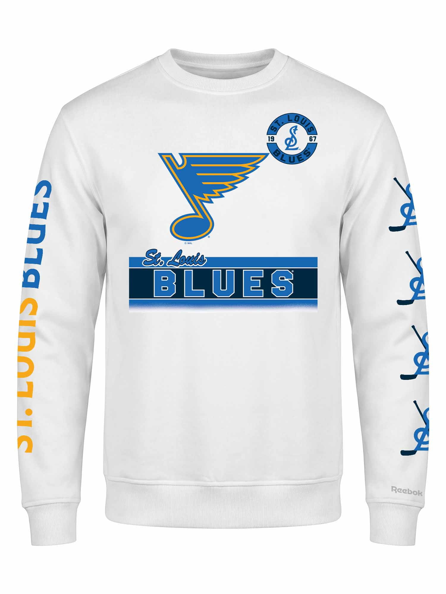 St. Louis Blues Reebok Mens White Crew Sweatshirt