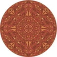 thumbnail image 1 of Ahgly Company Machine Washable Indoor Round Transitional Orange Red Orange Area Rugs, 3' Round, 1 of 7
