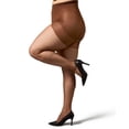 thumbnail image 2 of MeMoi Plus Size Curvy Ultra Sheer Control Top Pantyhose - Womens - Female, 7X, Honey, 2 of 11