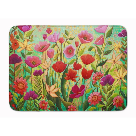Wild Beauty Flowers Machine Washable Memory Foam Mat