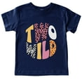 thumbnail image 1 of Camiseta de manga corta unisex Gibobby para niños y adolescentes TWO WILD azul marino 6-8 años, 1 of 3