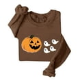 thumbnail image 3 of DDAPJ pyju Halloween Sweatshirt Women Spooky Season Shirt Ghost Pumpink Graphic Fall Pullover Tops Coffee M, 3 of 4