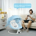thumbnail image 4 of SACVON Baby Swing for Infants, Baby Rocker with 5 Point Harness, Bluetooth Support, 8 Preset Lullabies, 3 Speed Natural, with Remote Control and 2 Hanging Toys, Blue, 4 of 13