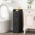 thumbnail image 4 of Gymax Slim Storage Cabinet Narrow Bathroom Cabinet w/ Slide Out Drawer & Spacious Top 2 Rolling Wheels Black, 4 of 10