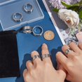 thumbnail image 4 of 7pcs 7 Sizes Stainless Steel Triple Grooved Blank Core Ring Set with Velvet Pouches Jewelry Wedding Band Making for DIY Inlay Ring, 4 of 6
