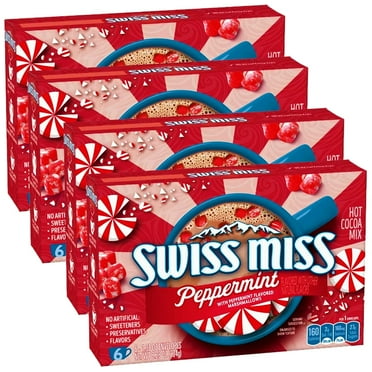 Swis Mis Peppermint Hot Chocolate, Hot Cocoa Mix Packets, Gourmet Cocoa Mix Bulk Hot Chocolate, 4 Pack