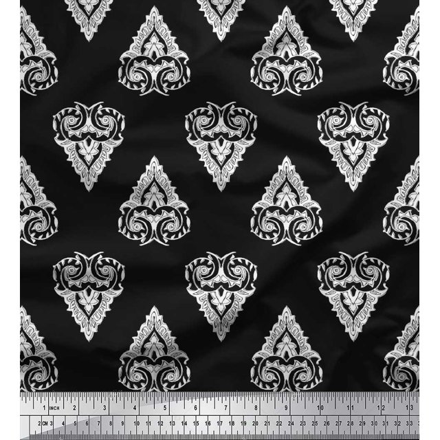 Soimoi Poly Georgette Tissu Feuilles & Imprimé Floral Bloc Tissu par Yard 52 Pouces de Large