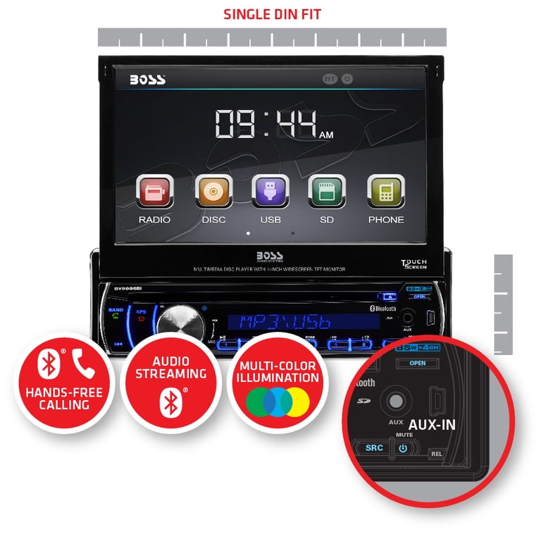 BOSS Audio Systems BV9986BI Car DVD Player, Bluetooth, 7