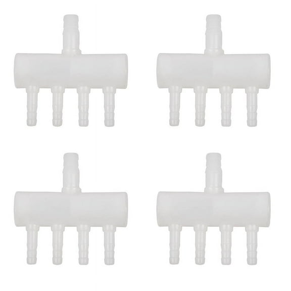 4X Plastic 4 Way Aquarium Oxygen Tube Fitting Splitter Manifold Tap Valve
