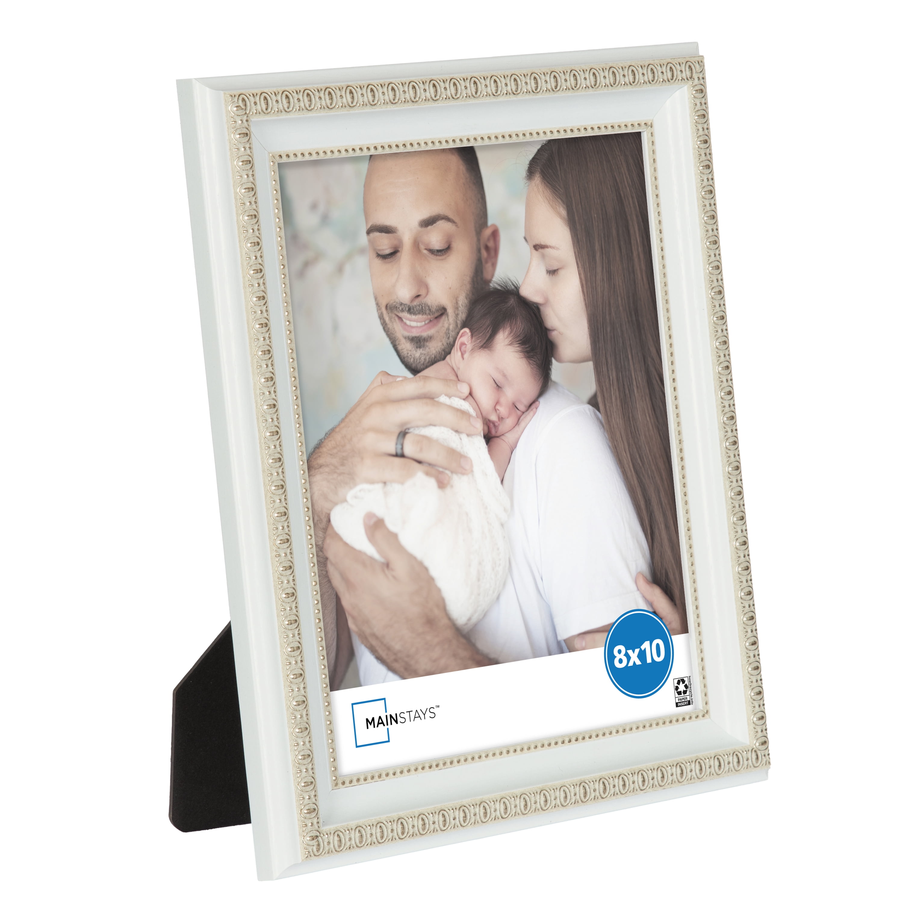 Mainstays 8x10 White Ornate Decorative Tabletop Picture Frame