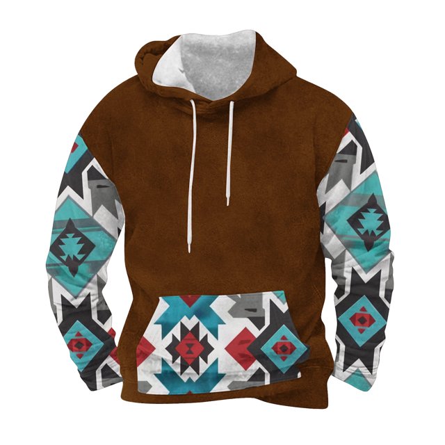 Sudadera con capucha para hombre, moderna, con cordón ajustable y bolsillo, estampada, deportiva y de ocio, sudadera con capucha, blusa de poliéster para hombre
