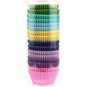 Mini Cupcake Liners Muffin Wrappers Rainbow Bright Baking Cups Paper, 400 Pack