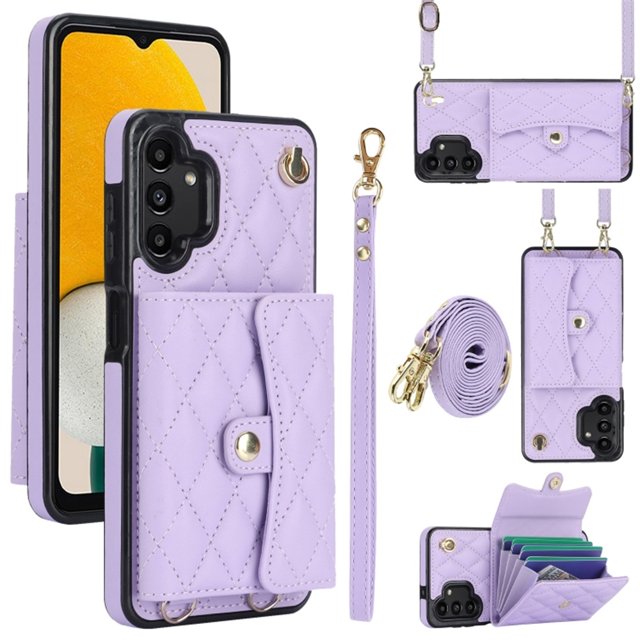 Samsung Galaxy A13 RFID Para Que Bloquea la Funda Protectora para Billetera Funda con Tapa Magnética Bolsillo con Múltiples Ranuras para Tarjetas con Correa para el