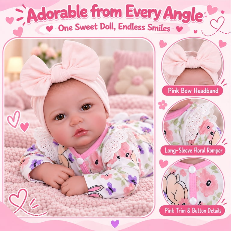 RSG 20" Reborn Baby Doll with Vinyl Torso & Accessories photo 7