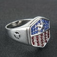 thumbnail image 7 of 1pc Stylish American Flag Silver Plating Ring - High-Quality, Durable Accessory Perfect For Couples,12, 7 of 7