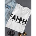 thumbnail image 3 of Faith Black Cross Faith Comes Firts Women White T-Shirt, Female Small, 3 of 4