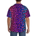 thumbnail image 5 of Wukai Leopard Neon Rainbow Gradient Men's Casual Short-Sleeve Button Down Shirt - Lightweight Summer Dress Shirt for Daily Wear-X-Large, 5 of 7