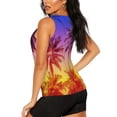 thumbnail image 3 of Fotbe Palm Trees at Sunset Womens Loose Fit Casual Flowy Slim-Fit Tank Tops Athletic Round Neck Trendy Sleeveless Summer Tops for Gym and Yoga-XX-Large, 3 of 9