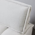 thumbnail image 6 of Lazy sofa ottoman with gold wooden legs teddy fabric (White), 6 of 9