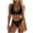 Black, variant on Bikini Swimsuits for Women Tummy Control Solid 2 Piece Swimwear Wireless Padded Casual Bathing Suits Set