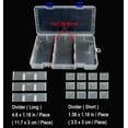 thumbnail image 3 of Plastic Organizer Box Small Clear Storage Containers with Lid Adjustable Compartments Organizers for Tool Jewelry Tackle Earring Craft Beads - PC Grids, 3 of 6