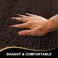 thumbnail image 4 of PrimeBeau 3 Piece Non Slip Soft Absorbent Bath Mat Set(17''x24''+20''x32''+20''x24'' U-Shaped), Chocolate Color, 4 of 7