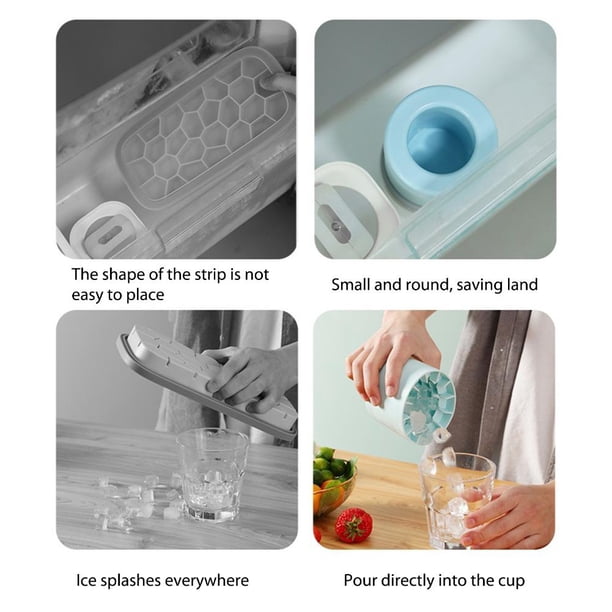 Molde de silicona para cubitos de hielo Cilindro reutilizable Molde de hielo Herramientas de cocina para fiestas (Azul) Sywqhk Libre de BPA