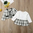 Winter Toddler Baby Girl Clothes Plaid Coat Tops+Tutu Dress Formal